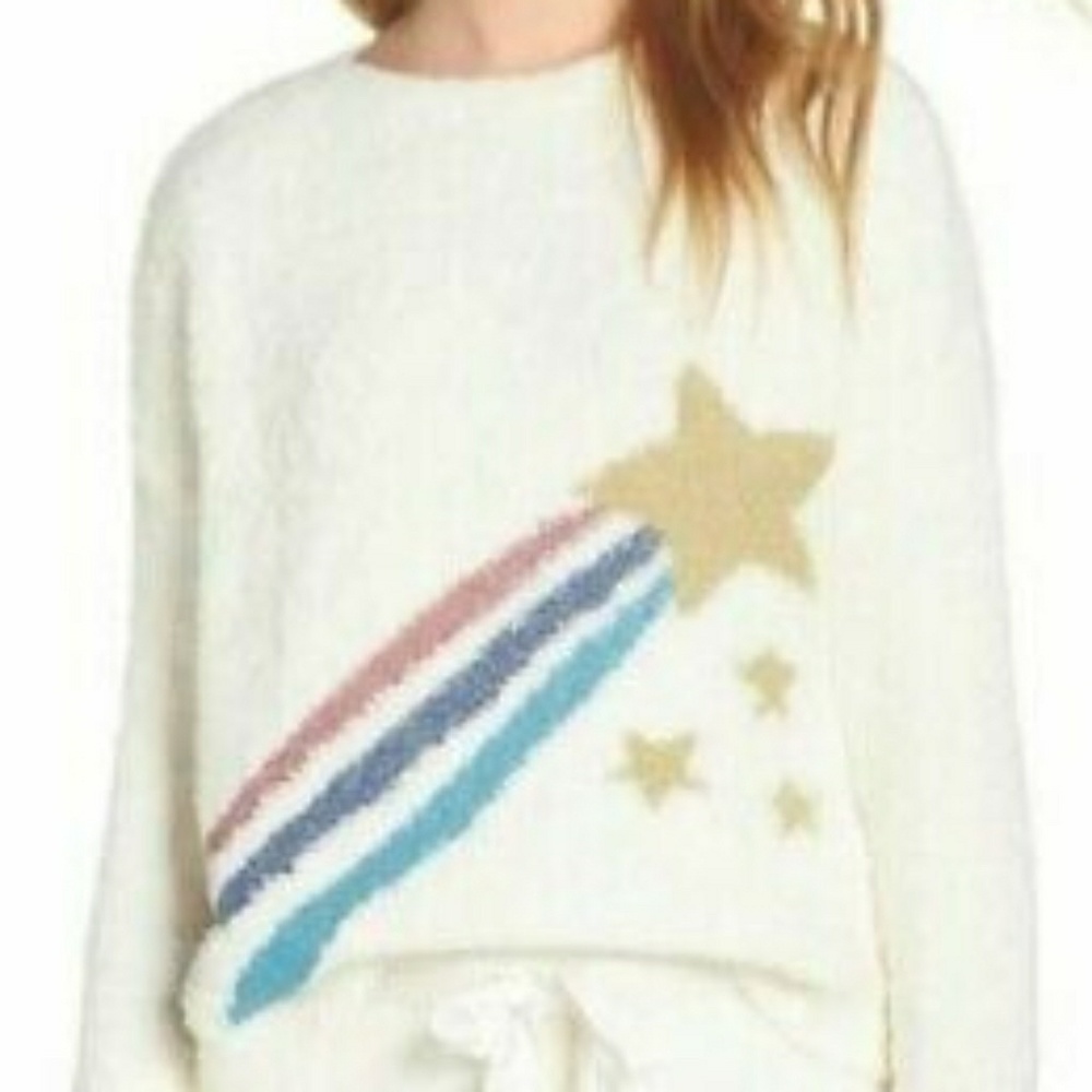 NWOT Make+model ivory fuzzy sweater w/ star